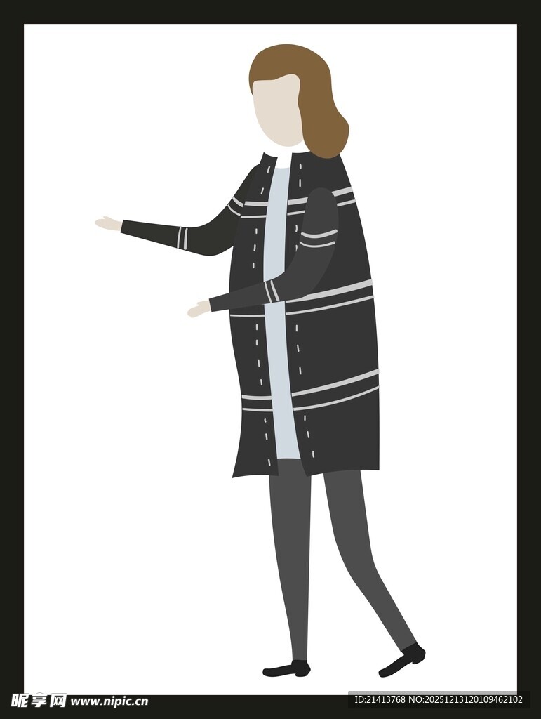 时尚女士伸出手展示姿态