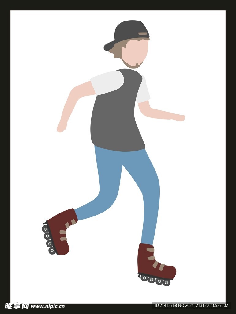 轮滑少年活力滑行