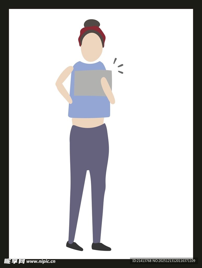 女子手持物品似在展示