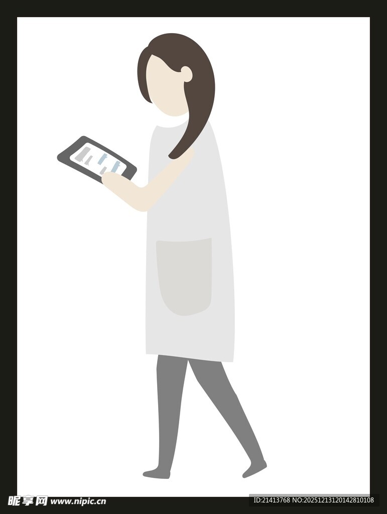 手持平板的行走女性