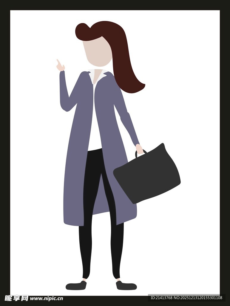 商务女士拎包打电话