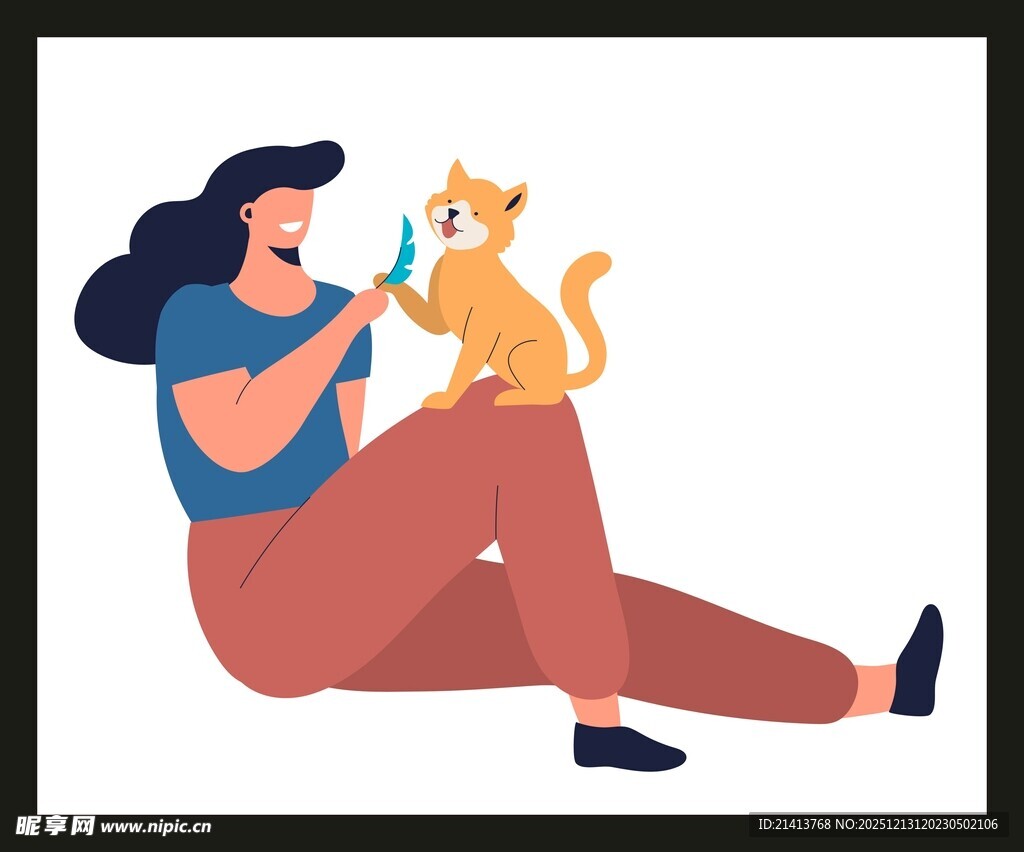 女子给猫咪喂药温馨瞬间