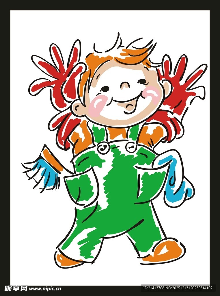 欢乐小丑手持彩色气球