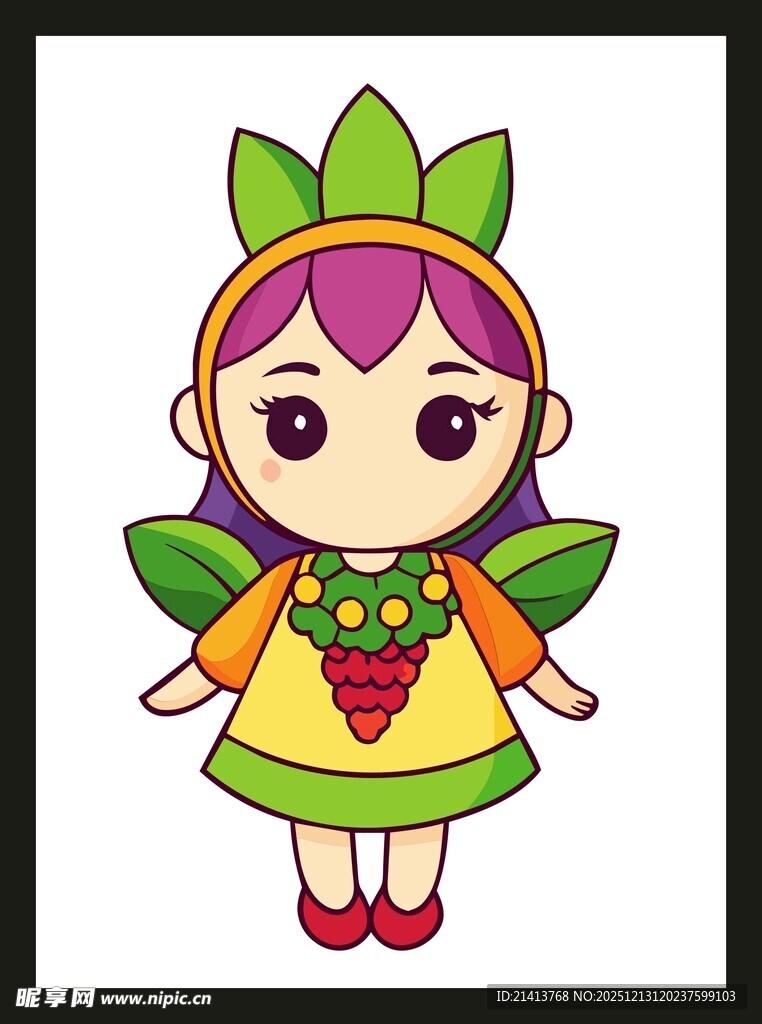 可爱水果精灵女孩形象