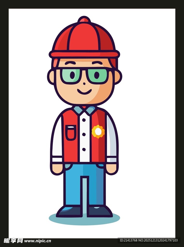 卡通形象的男工程师