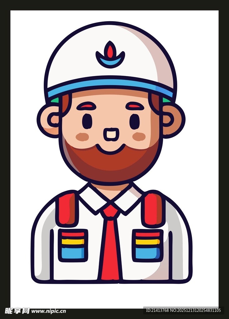 卡通形象的工人