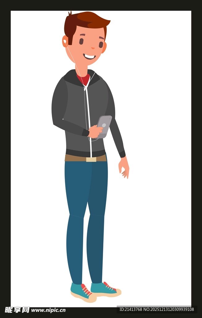 休闲装男子站立形象