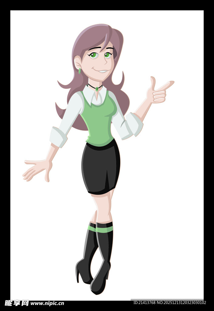 可爱卡通少女形象展示