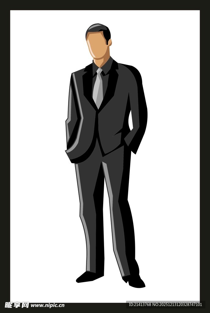 男士黑色西装形象展示
