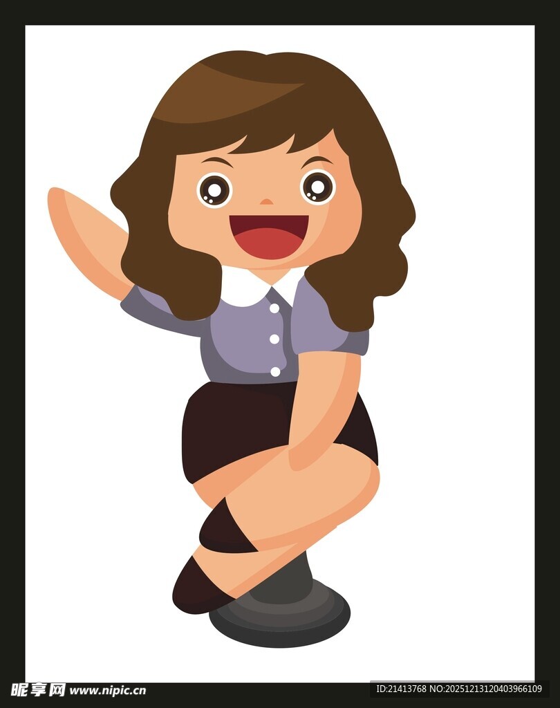 可爱女职员欢快打招呼