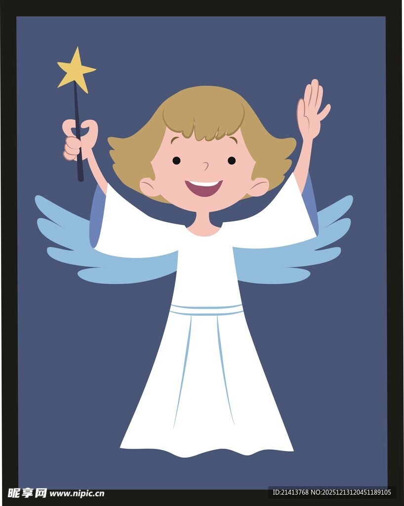 可爱小天使手持星星