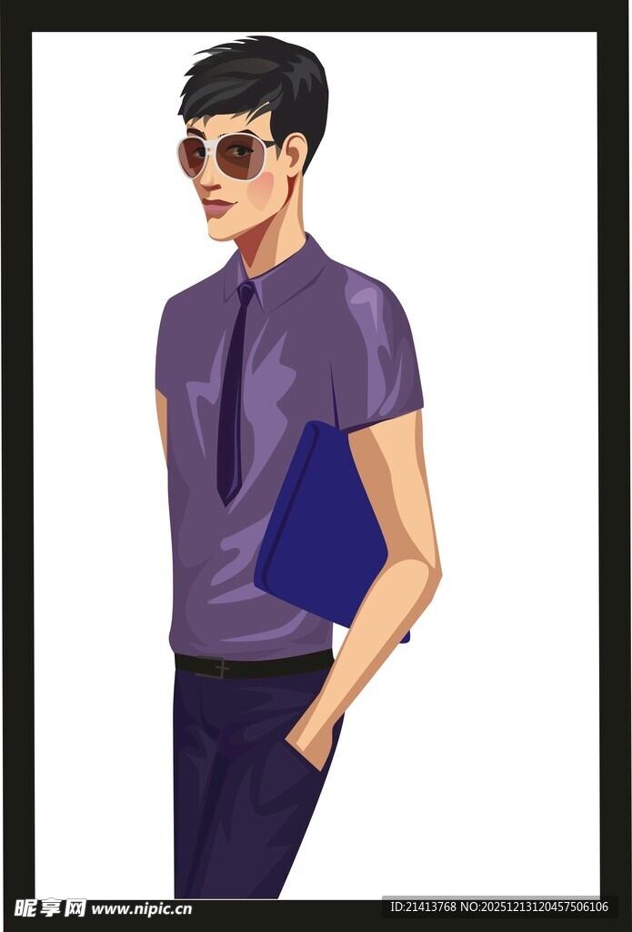 时尚男士紫色服饰造型