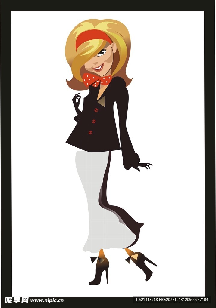 时尚金发女郎优雅造型