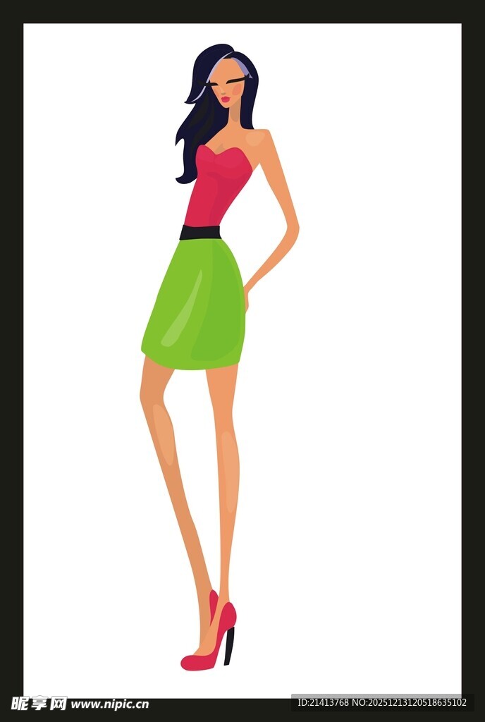 时尚女性优雅姿态