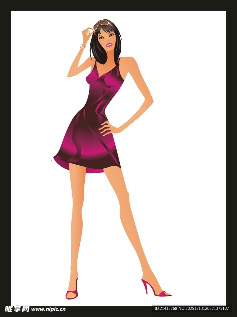 时尚女性身着靓丽短裙