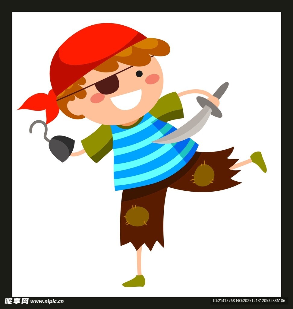 可爱卡通小海盗形象