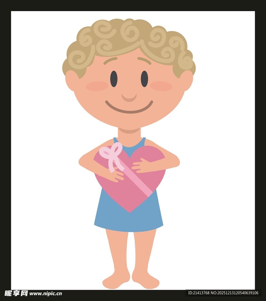 手持礼物的可爱小男孩