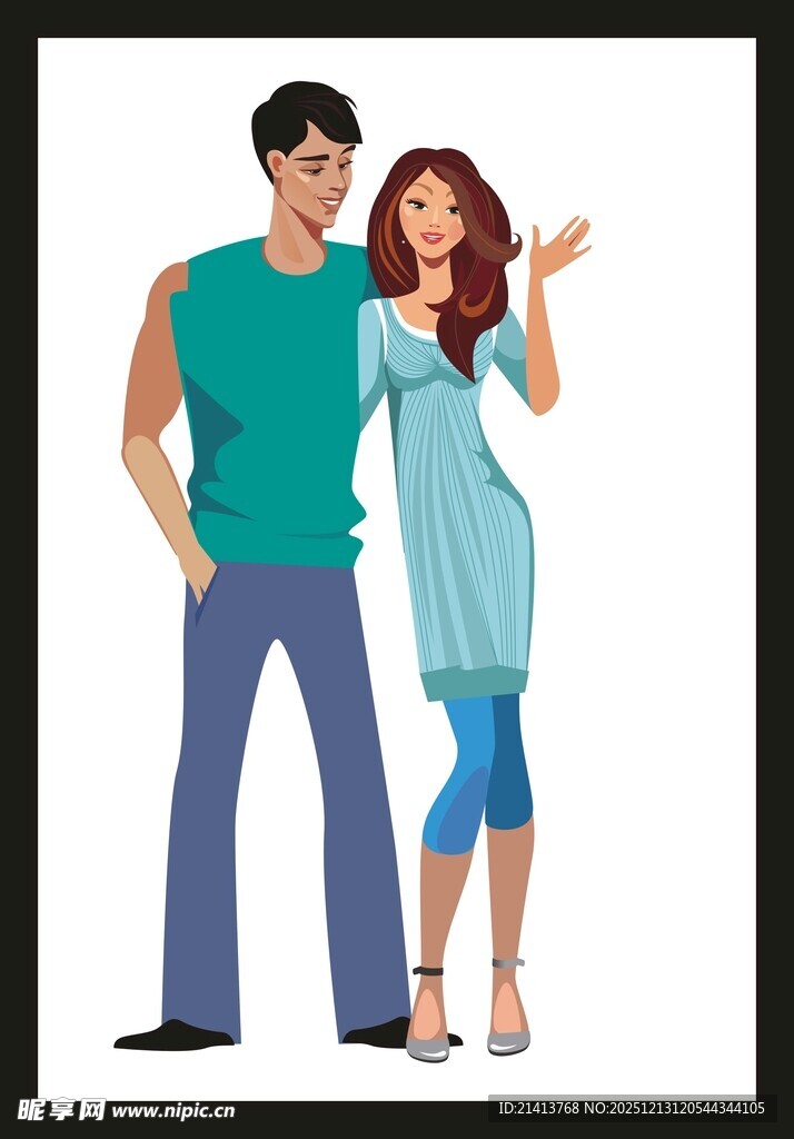 时尚情侣甜蜜互动瞬间