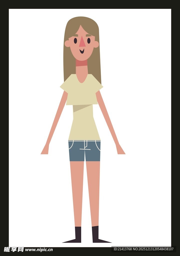 站立的休闲风金发女孩