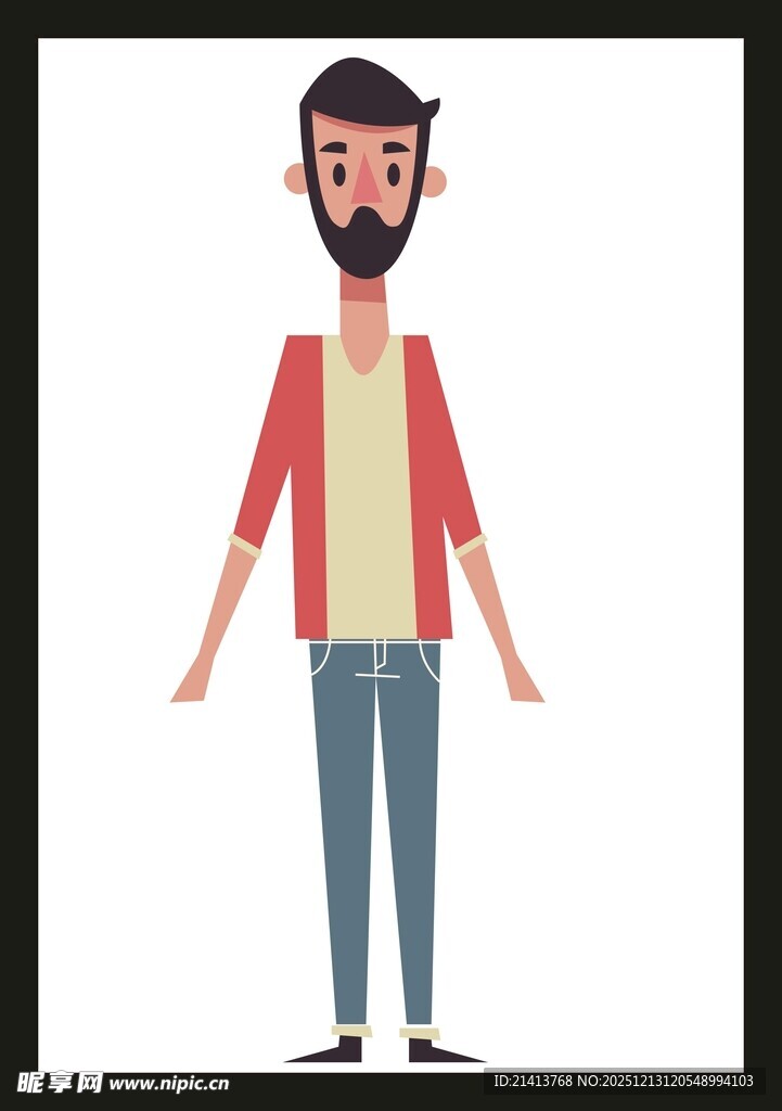 站立的休闲风男子形象