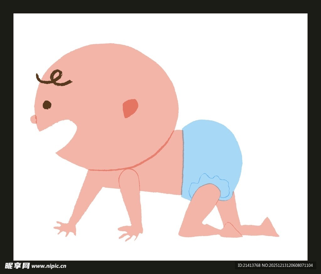 爬行的可爱婴儿