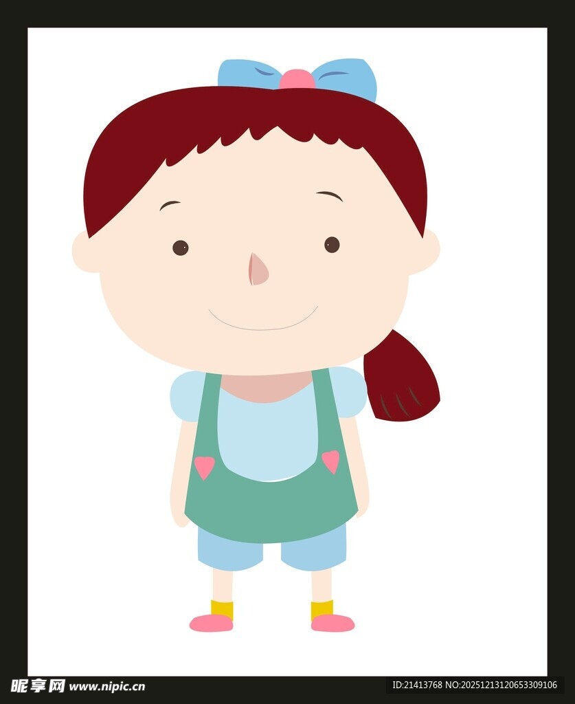 扎马尾的可爱小女孩