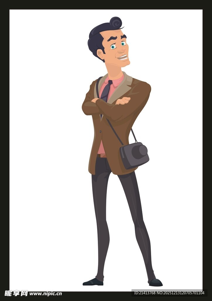 时尚男士挎包站立形象