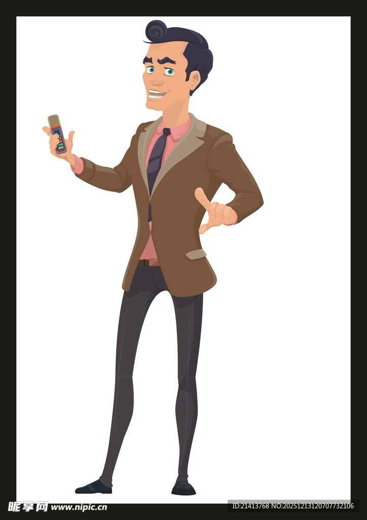 商务男士手持手机造型