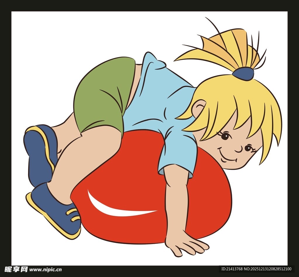 小女孩趴在红心玩具上