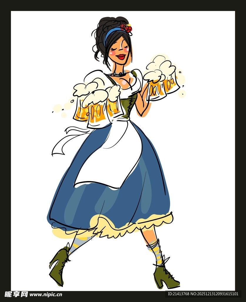 经典女仆形象插画