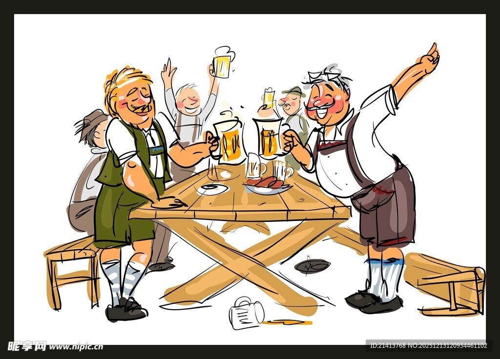 欢乐的德国啤酒节聚会