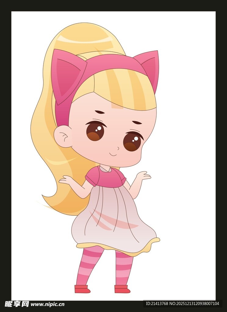 可爱金发蝴蝶结小女孩