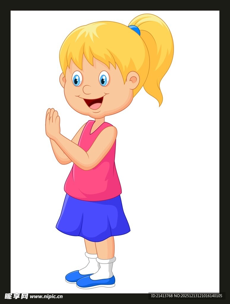 可爱小女孩鼓掌