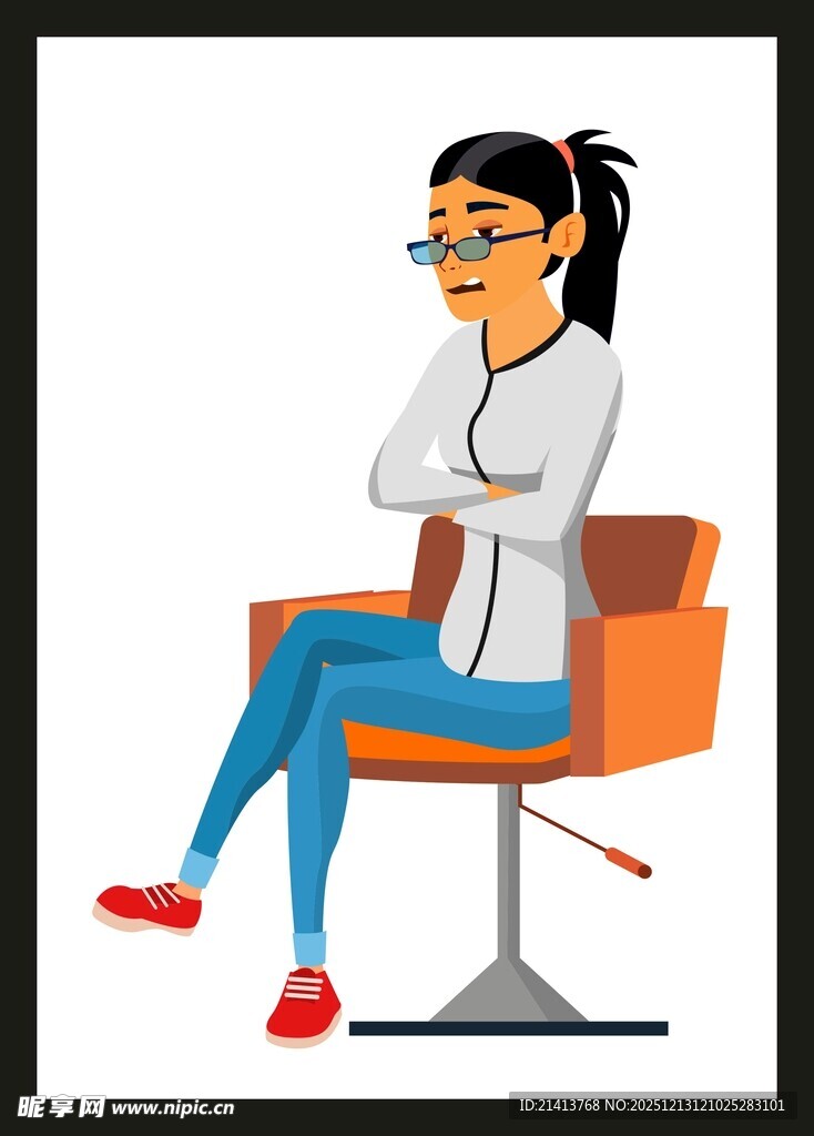 坐着的时尚女性