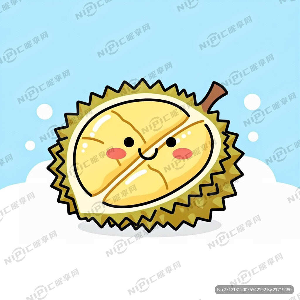 榴莲 可爱 笑 卡通