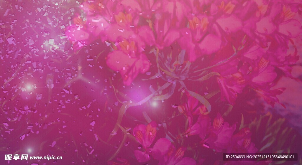 梦幻粉紫花卉背景图