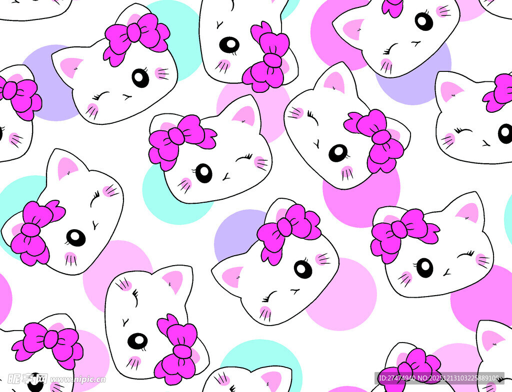 可爱猫咪图案背景