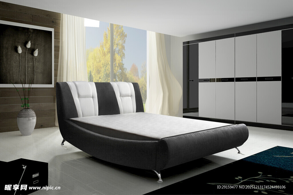 现代简约风格时尚双人床