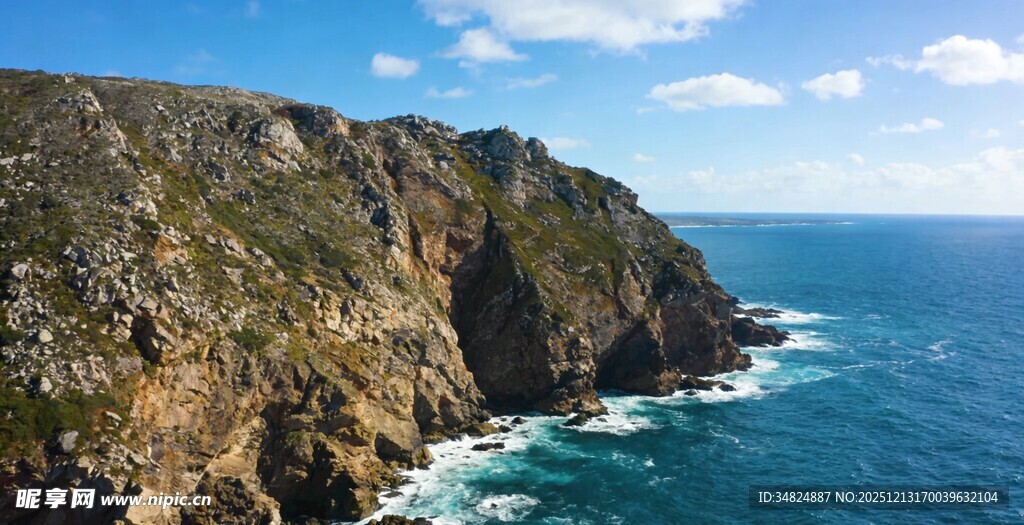 壮丽海岸悬崖与蔚蓝大海