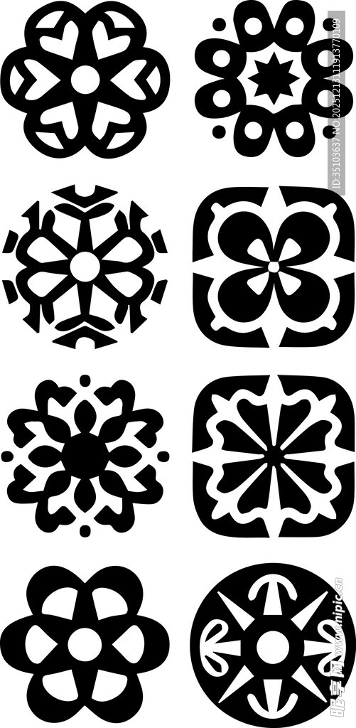 复古几何花卉图案集合