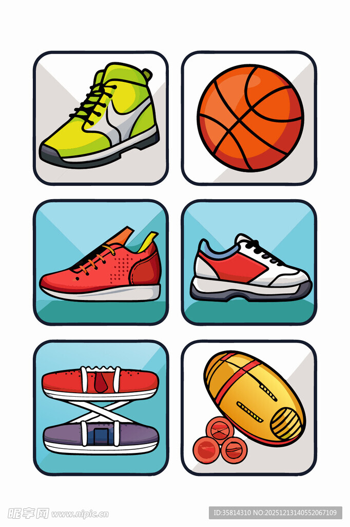 运动装备图标集合
