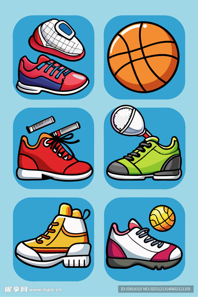 运动装备图标集合