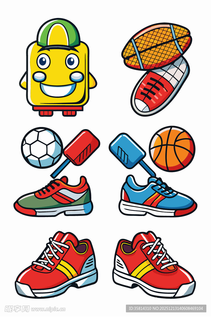 卡通运动装备集合