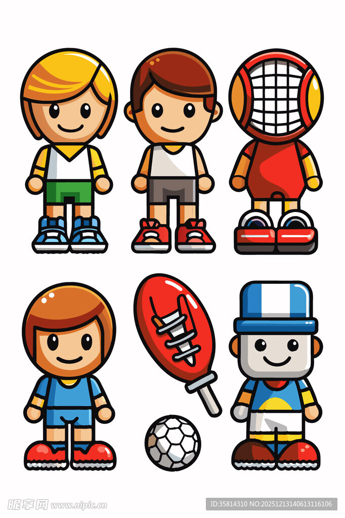 卡通风格的运动小能手