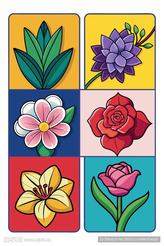 多彩花卉图案设计