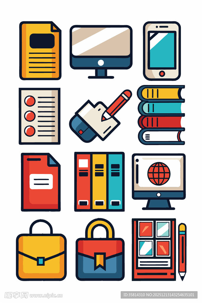 办公用品与电子设备集合