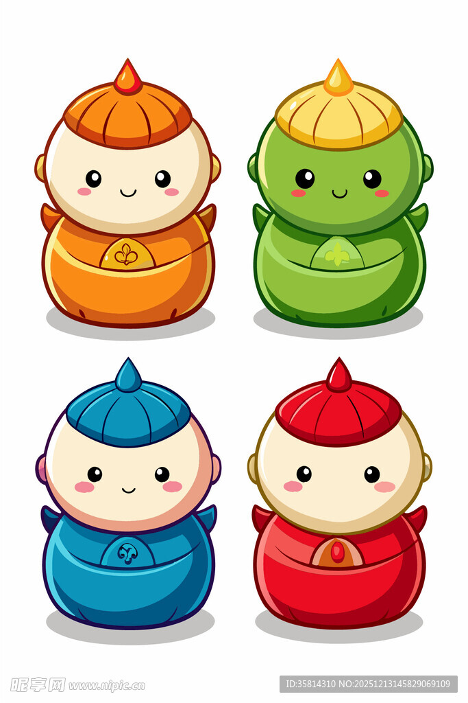 可爱传统服饰卡通娃娃