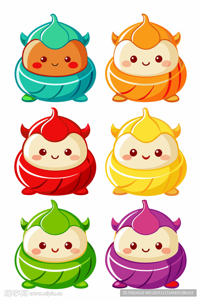 可爱多彩小怪物卡通形象