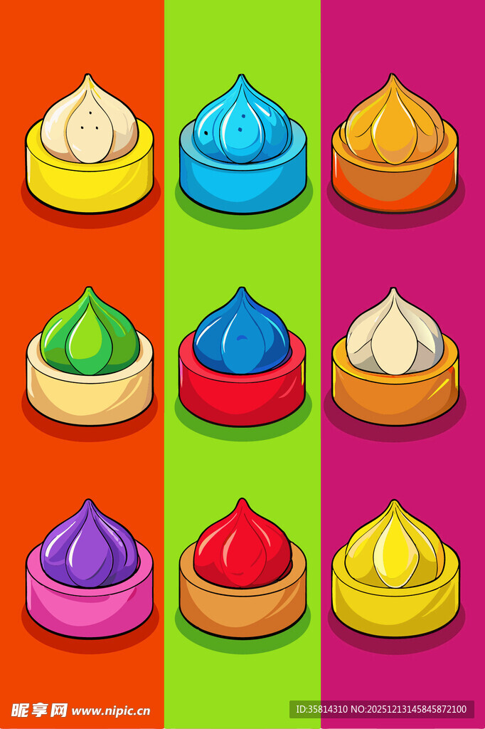 多彩卡通小蛋糕集合