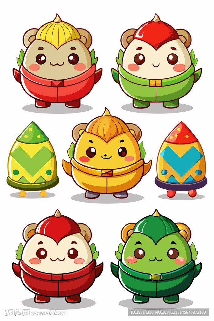 可爱卡通粽子拟人形象